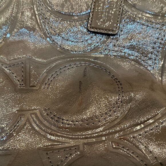 Coach Gallery Stitched Patent East West Bag in Gray - Picture 10 of 10